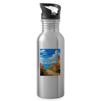 Tarragona Spanien Vintage Reiseplakat Souvenir WPA - Trinkflasche mit integriertem Trinkhalm - Lightsilver - Rechts