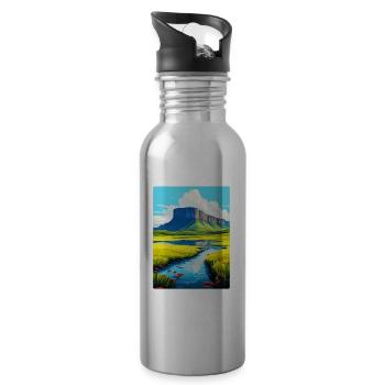Ben Bulben Irland UK Vintage Reiseposter WPA - Trinkflasche mit integriertem Trinkhalm - Lightsilver - Rechts