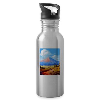 Parc national du Teide Espagne Affiche de voyage vintage - Gourde avec paille intégrée - argent clair - Droite