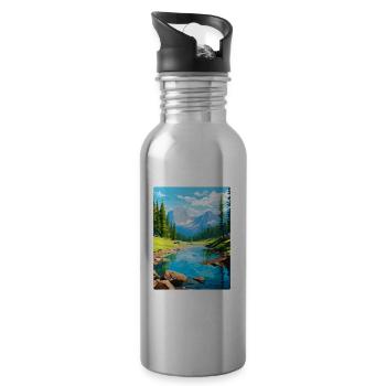 Aiguestortes I Estany de Sant Maurici Park Spanien - Trinkflasche mit integriertem Trinkhalm - Lightsilver - Rechts