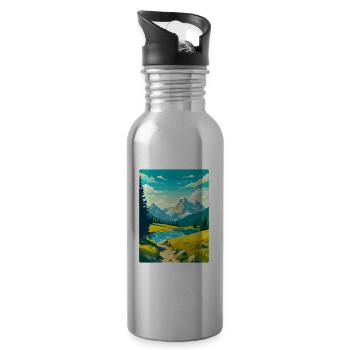 Parc national de Durmitor Monténégro Affiche de voyage - Gourde avec paille intégrée - argent clair - Droite