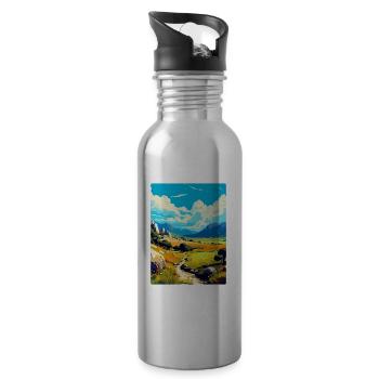 Nördlicher Velebit Kroatien Vintage Reiseplakat WPA - Trinkflasche mit integriertem Trinkhalm - Lightsilver - Rechts