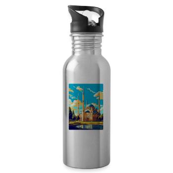 Edirne Türkei Vintage Reiseposter WPA Souvenir - Trinkflasche mit integriertem Trinkhalm - Lightsilver - Rechts