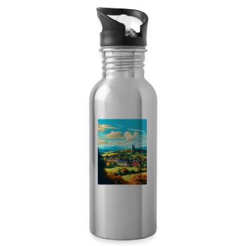 Great Malvern England Uk Reise Poster Souvenir - Trinkflasche mit integriertem Trinkhalm - Lightsilver - Rechts