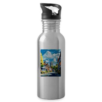 Sevenoaks England Uk Travel Poster Souvenir WPA - Water bottle with straw - silver - Right