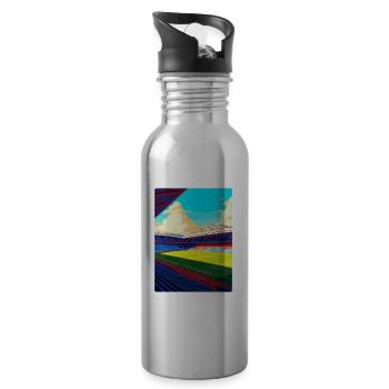 Selhurst Park Stadion Reiseposter Souvenir WPA - Trinkflasche mit integriertem Trinkhalm - Lightsilver - Rechts