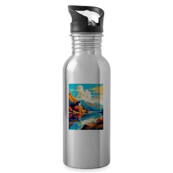 Loch Duich Scotland Uk Travel Poster Souvenir WPA - Water bottle with straw - silver - Right