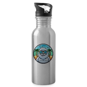 Yeti Lustige Cartoon Sommer Strand Sonnenbrille Aufkleber - Trinkflasche mit integriertem Trinkhalm - Lightsilver - Rechts
