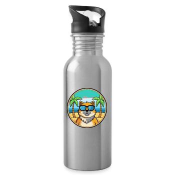 Ragamuffin Lunettes de soleil de dessin animé de race de chat plage - Gourde avec paille intégrée - argent clair - Droite