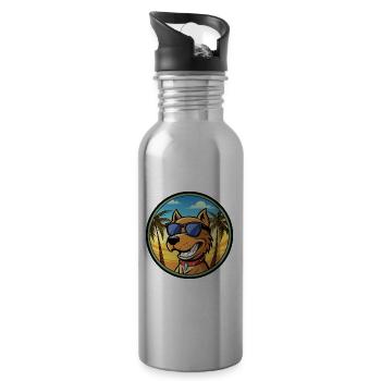 Kanarische Warren Hound Hunderasse Cartoon Sonnenbrille - Trinkflasche mit integriertem Trinkhalm - Lightsilver - Rechts