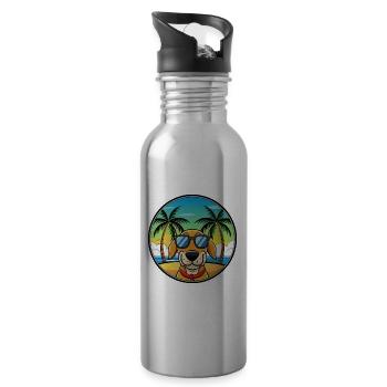Transylvanian Hound Dog Breed Cartoon Sunglasses - Water bottle with straw - silver - Right