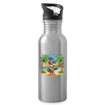 Woodpecker Funny Cartoon Lunettes de soleil de plage d’été - Gourde avec paille intégrée - argent clair - Droite