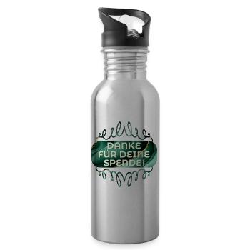 DANKE SPENDE - Trinkflasche mit integriertem Trinkhalm - Lightsilver - Rechts