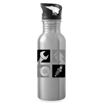 Clé à piston Turbo Bougie d’allumage Emblème - Gourde avec paille intégrée - argent clair - Droite
