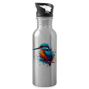 Kingfisher - Water bottle with straw - silver - Right