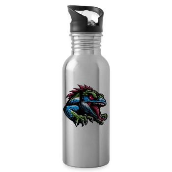 Caméléon - Gourde avec paille intégrée - argent clair - Droite