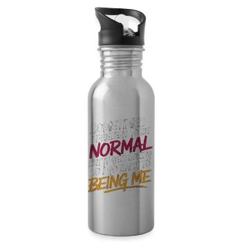 Pretend Normal, Boring, Go Back to Being Me 10 - Trinkflasche mit integriertem Trinkhalm - Lightsilver - Rechts