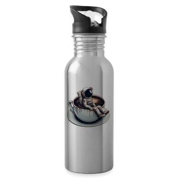 Schwarzer Kaffee Astronaut Tasse Galaxie Geschenk - Trinkflasche mit integriertem Trinkhalm - Lightsilver - Rechts