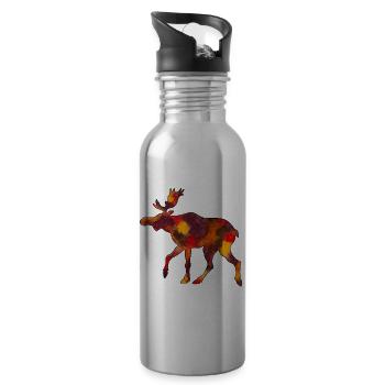 Mousses d’orignal Scandinavie Suède Norvège Automne - Gourde avec paille intégrée - argent clair - Droite
