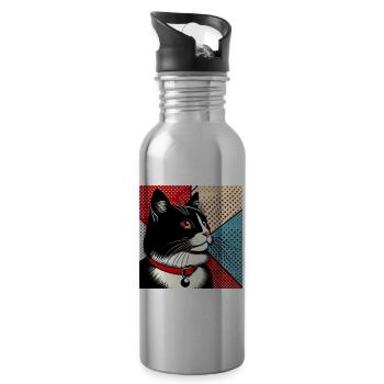 Kat 1 3 - Trinkflasche mit integriertem Trinkhalm - Lightsilver - Rechts