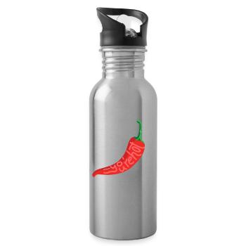 You're hot - Trinkflasche mit integriertem Trinkhalm - Lightsilver - Rechts