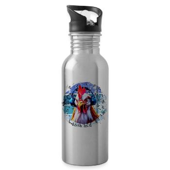 Legg mich am Bass - Trinkflasche mit integriertem Trinkhalm - Lightsilver - Rechts