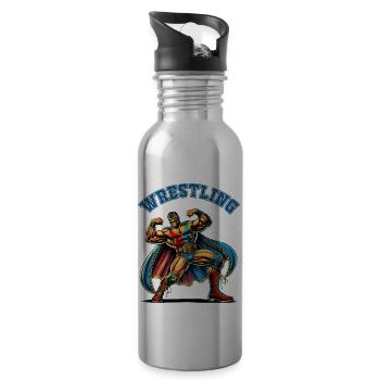 Wrestling - Water bottle with straw - silver - Right