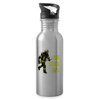 We give 112% Fire Brigade Firefighter Rescue - Water bottle with straw - silver - Right
