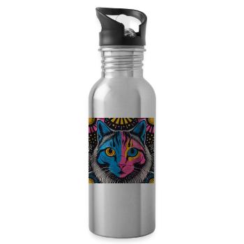 Elektrische Katze - Trinkflasche mit integriertem Trinkhalm - Lightsilver - Rechts