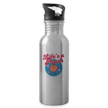 Life's a Peach - Water bottle with straw - silver - Right