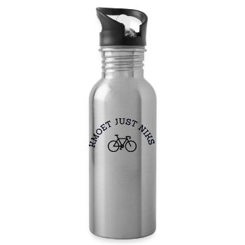 Kmoet just nothing, Antwerpener Dialekt Shirts - Trinkflasche mit integriertem Trinkhalm - Lightsilver - Rechts