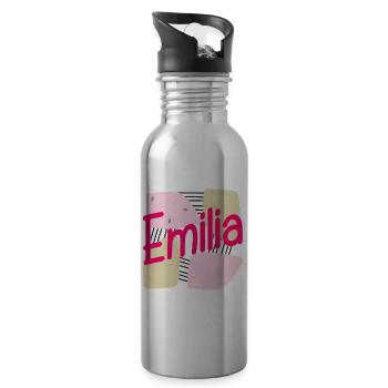 NOM CADEAU FILLE FILLE EMILIA - Gourde avec paille intégrée - argent clair - Droite