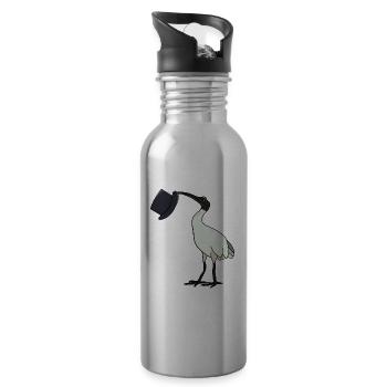 A gentlemanly Vintage Bin Chicken - Water bottle with straw - silver - Right