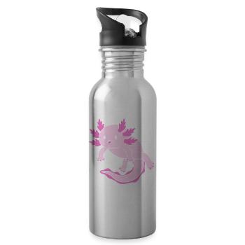Axolotl - Gourde avec paille intégrée - argent clair - Droite