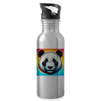 Panda - Trinkflasche mit integriertem Trinkhalm - Lightsilver - Rechts