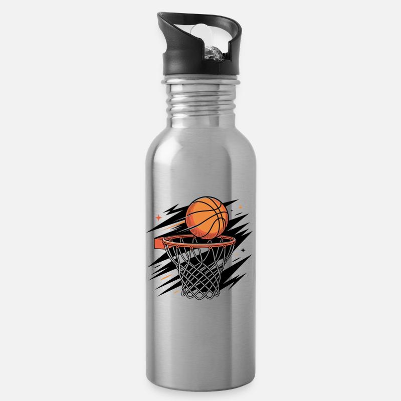J’adore le basket-ball - Gourde avec paille intégrée - argent clair