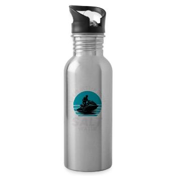 Life Is Better With Salt Water  - Water bottle with straw - silver - Right