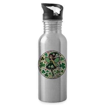 Enchanted Forest Elf Fairy  - Water bottle with straw - silver - Right
