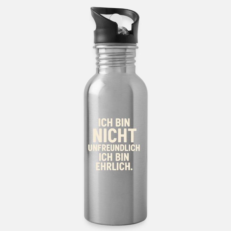 Ehrlich Unfreundlich - Hell - Trinkflasche mit integriertem Trinkhalm - Lightsilver