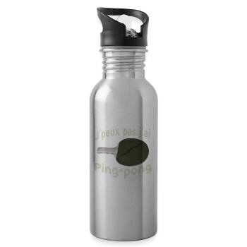 Ping-Pong Break Humor - Water bottle with straw - silver - Right