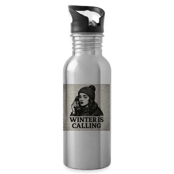 Winter is calling - Trinkflasche mit integriertem Trinkhalm - Lightsilver - Rechts