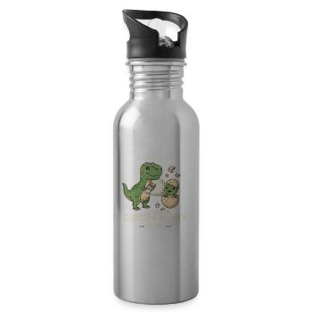 Big Brother 2026 Oeuf Bébé Dino Dinosaure - Gourde avec paille intégrée - argent clair - Droite