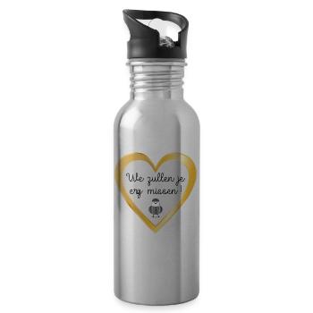 We will miss you very much - Water bottle with straw - silver - Right