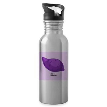 Ube the change - Trinkflasche mit integriertem Trinkhalm - Lightsilver - Rechts