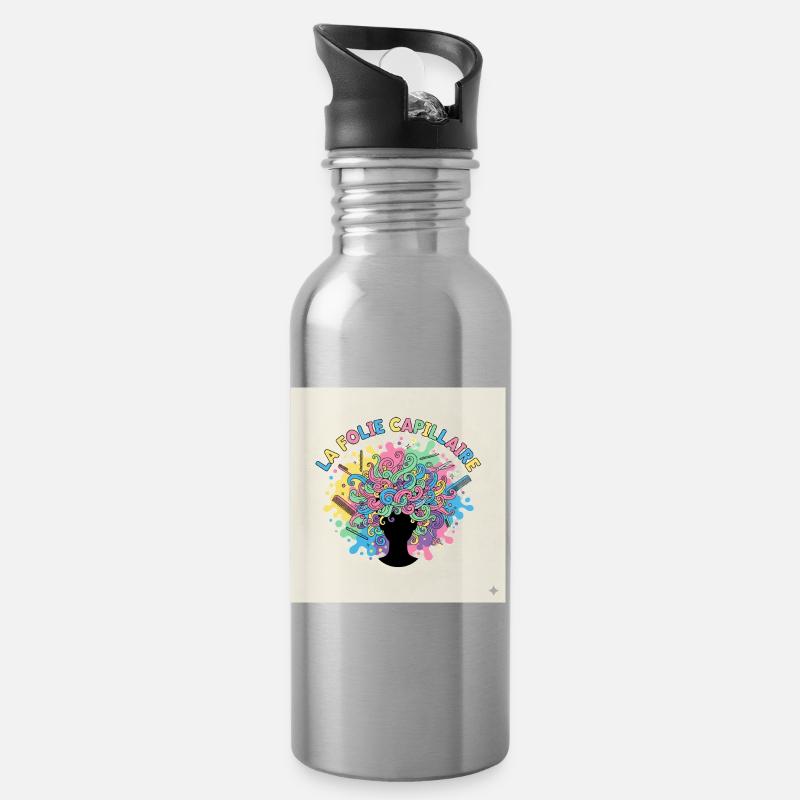La Folie Capillaire Colorée - Gourde avec paille intégrée - argent clair
