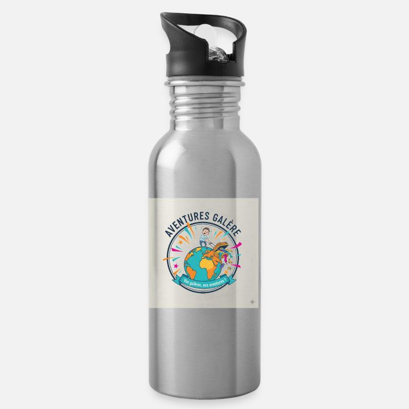 Adventures Galley World in Aktion - Trinkflasche mit integriertem Trinkhalm - Lightsilver