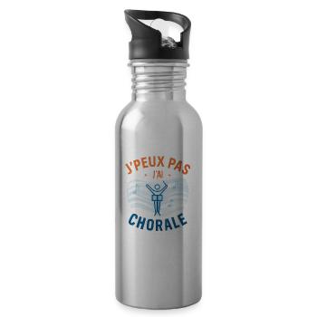 I can't I have a choir - Water bottle with straw - silver - Right
