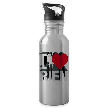 I LOVE RIEN - let's talk - Water bottle with straw - silver - Right
