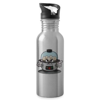 Angry eggs in the steam cooker - Water bottle with straw - silver - Right