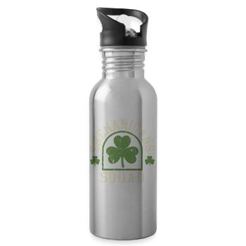 Escadron de Péripéties Trèfle Soirée de la Saint-Patrick - Gourde avec paille intégrée - argent clair - Droite